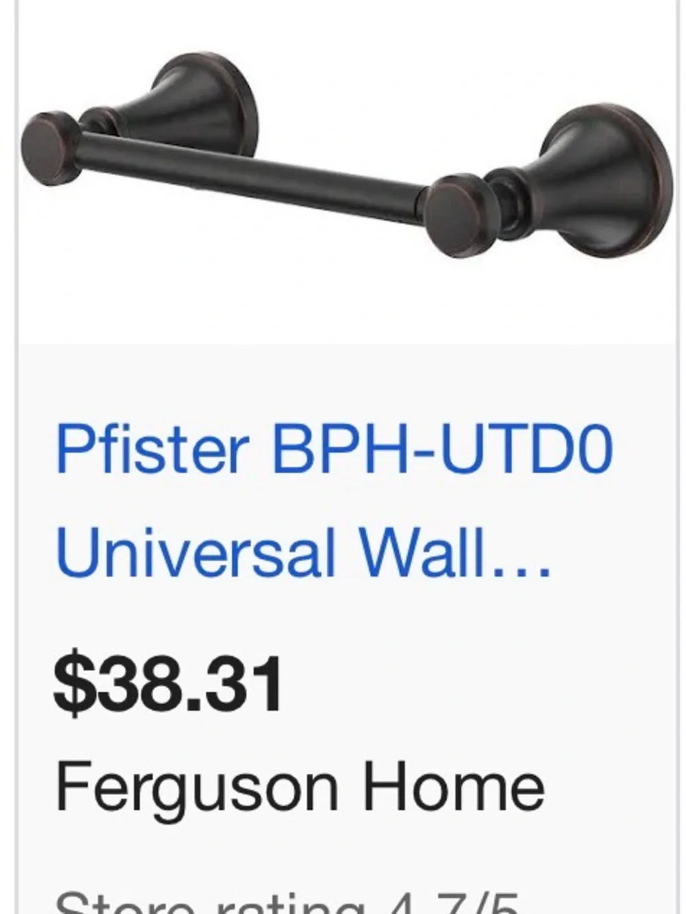Pfister Oil Rubbed Bronze Toilet Paper Holder